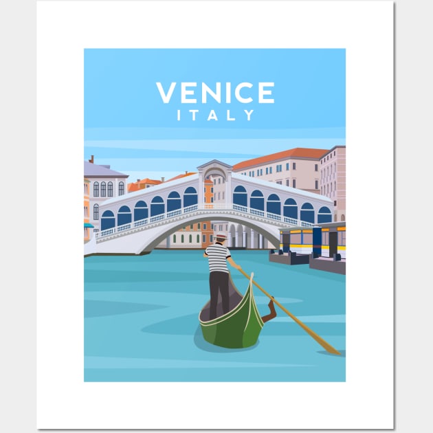 Venice, Italy - Rialto Bridge and The Grand Canal Wall Art by typelab